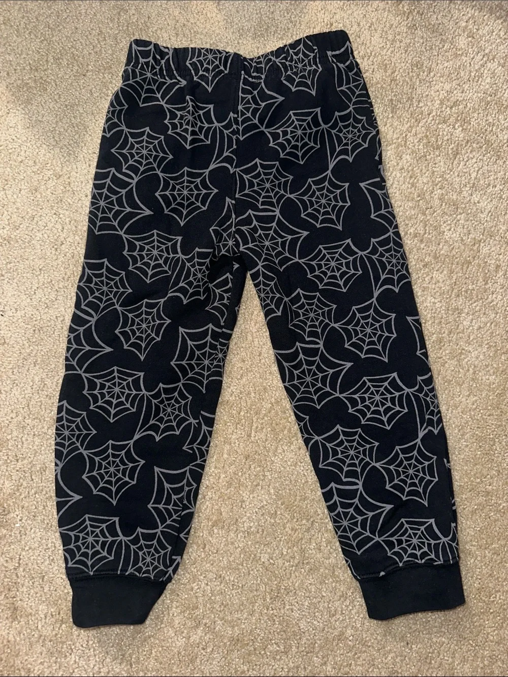 Carter's Black Sweatpants with Gray Spiderweb Print